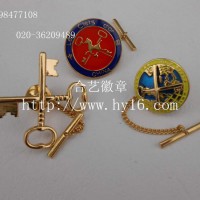 酒店商務成套徽章，員工佩戴徽章，高檔金屬胸標徽章制作